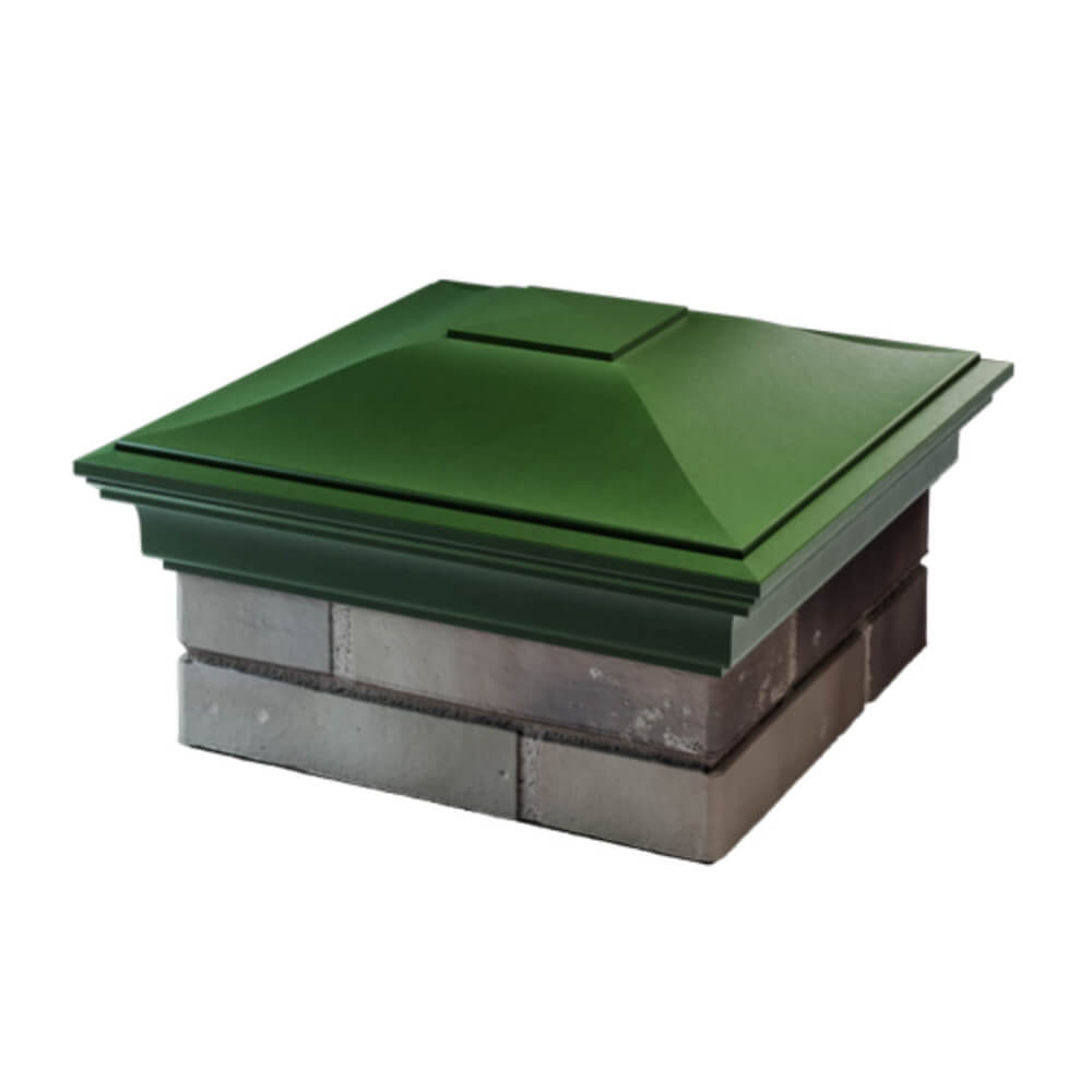 Колпак Zking Монблан Зеленый на столб 1.5х1.5 еврокирпича 0.7НФ (355х355мм)