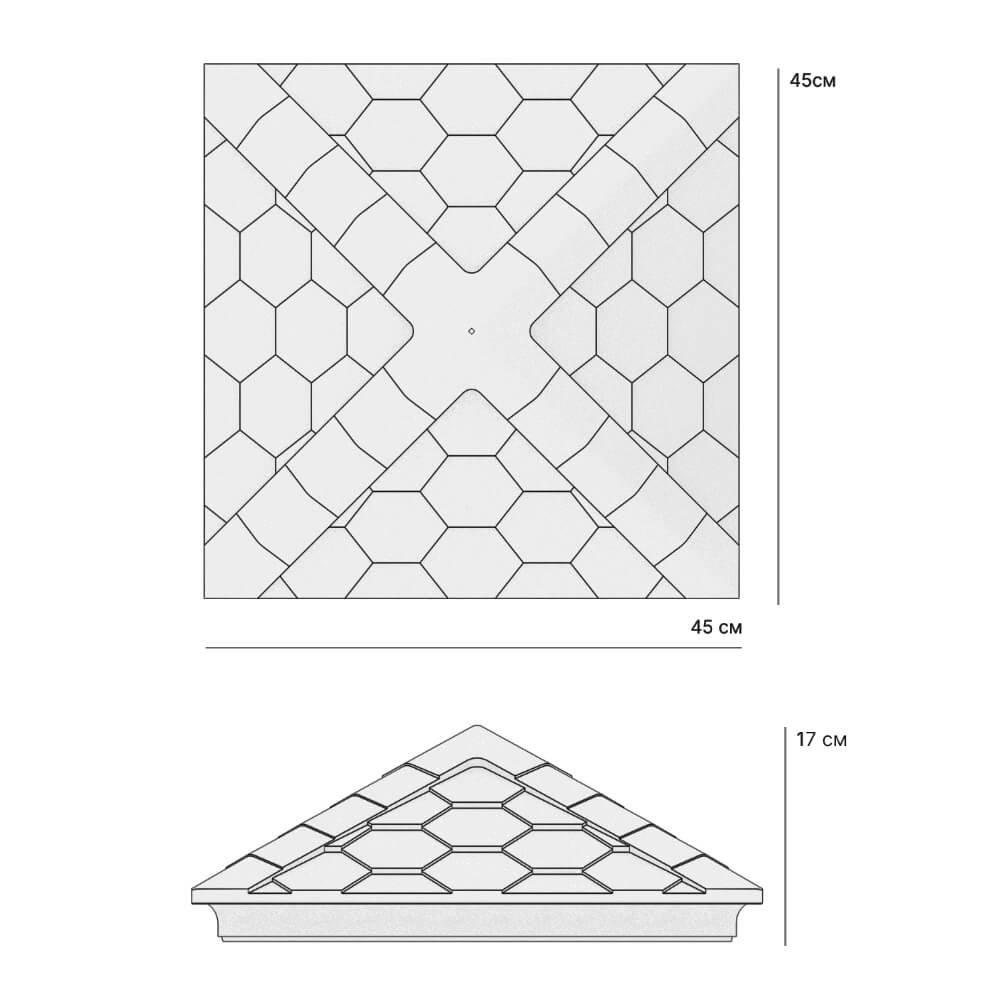 Колпак Zking Эверест Коричневый на столб 1.5х1.5 кирпича (390х390мм)
